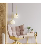 Abruzzo Lampa Wisząca Złota Kula Mleczna  E14 Toscana ABR-KMT-B