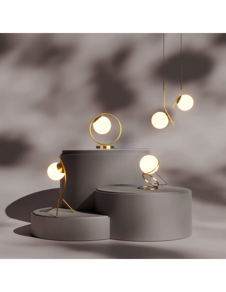 Abruzzo Lampa Wisząca Złota Kula Mleczna  E14 Toscana ABR-KMT-B