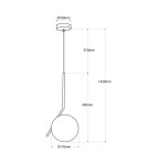 Abruzzo Lampa Wisząca Złota Kula Mleczna  E14 Toscana ABR-KMT-B