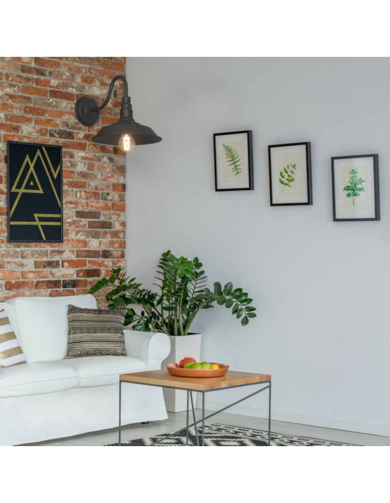 Abruzzo Kinkiet Retro loft Czarny E27 Gloria ABR-KRI-E27-B