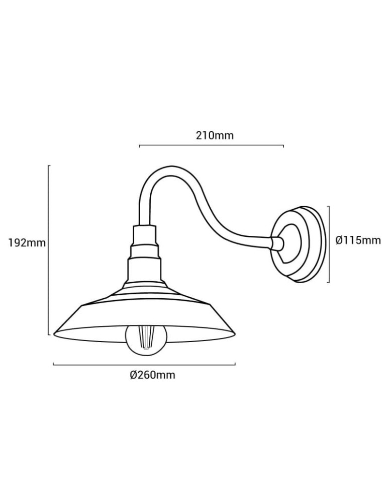 Wall lamps - Abruzzo Retro loft steel wall lamp E27 Gloria ABR-KRI-E27-G - product kolory-swiatla.pl 7