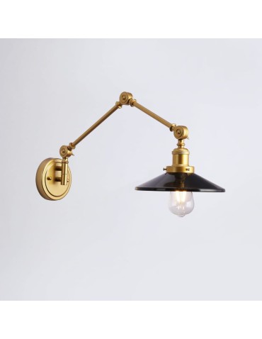 Abruzzo Retro adjustable wall lamp Black and Gold Gloria ABR-KRNW-GB