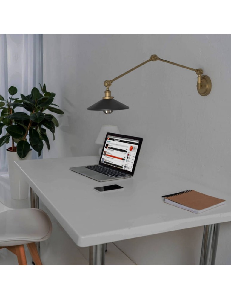 Wall lamps - Abruzzo Retro adjustable wall lamp Black and Gold Gloria ABR-KRNW-GB - product kolory-swiatla.pl 9