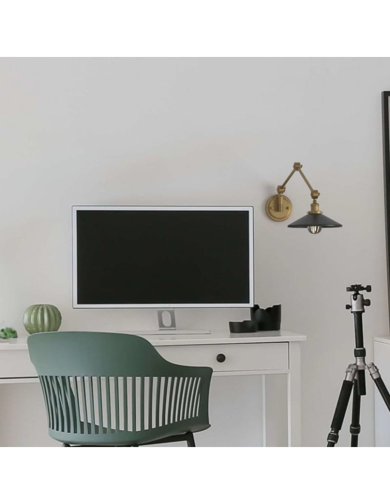 Abruzzo Kinkiet Retro nastawny Czarno Złoty Gloria ABR-KRNW-GB