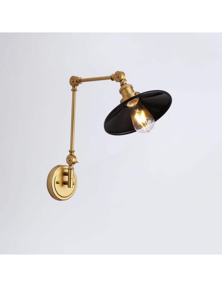 Abruzzo Kinkiet Retro nastawny Czarno Złoty Gloria ABR-KRNW-GB
