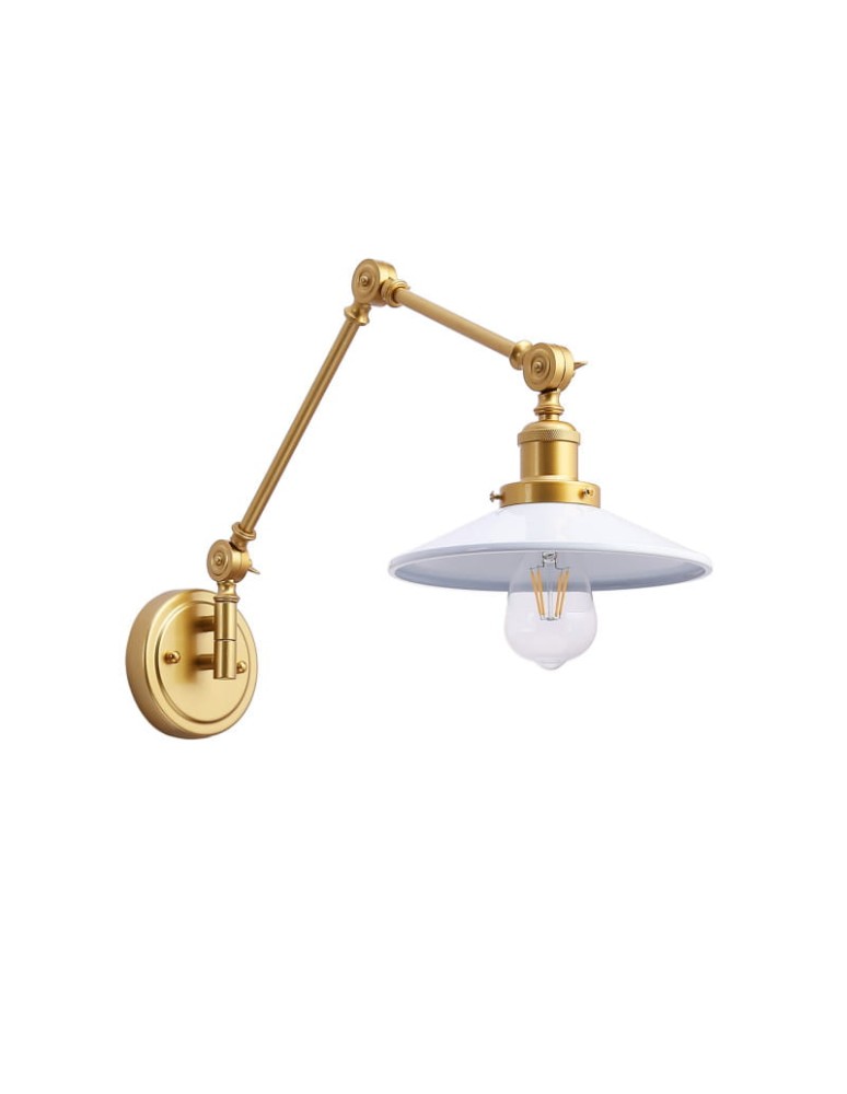 Wall lamps - Abruzzo Retro wall lamp adjustable White Gold Gloria ABR-KRNW-GW - product kolory-swiatla.pl 1