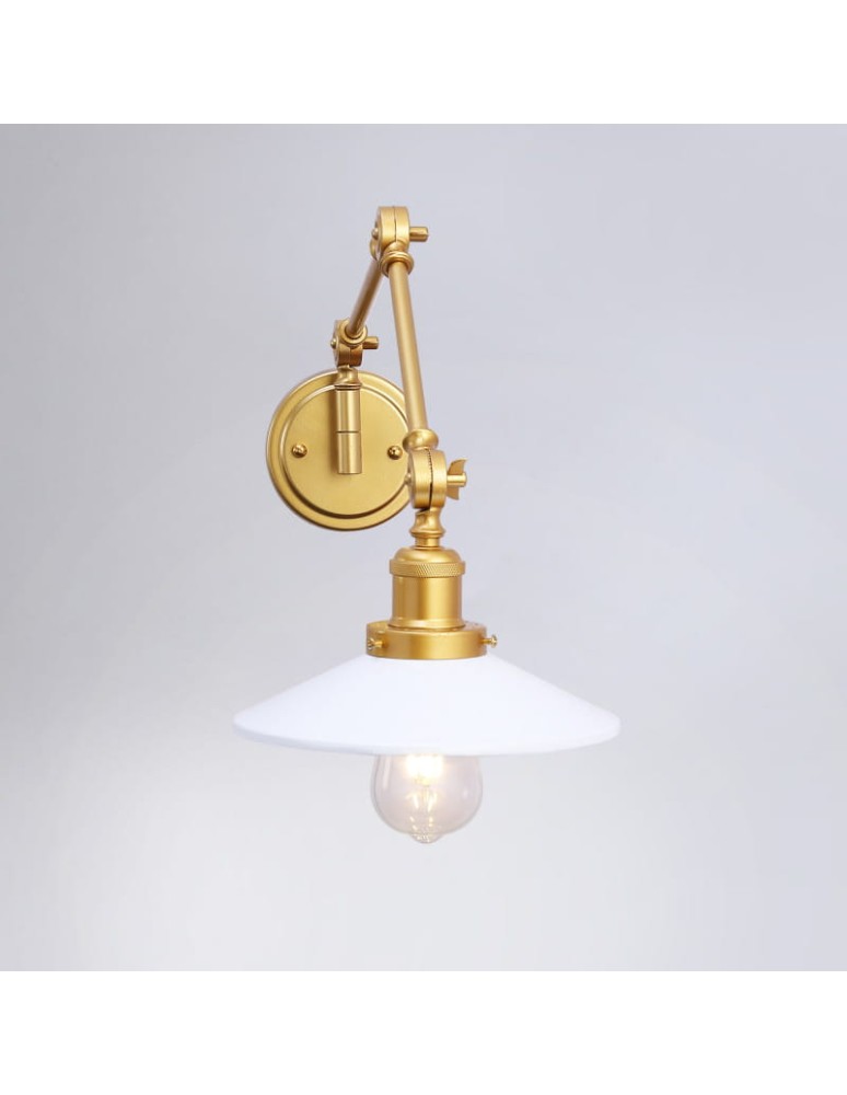 Wall lamps - Abruzzo Retro wall lamp adjustable White Gold Gloria ABR-KRNW-GW - product kolory-swiatla.pl 3