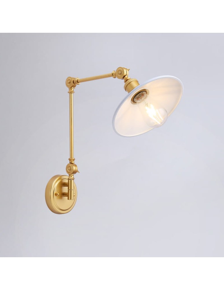 Wall lamps - Abruzzo Retro wall lamp adjustable White Gold Gloria ABR-KRNW-GW - product kolory-swiatla.pl 4