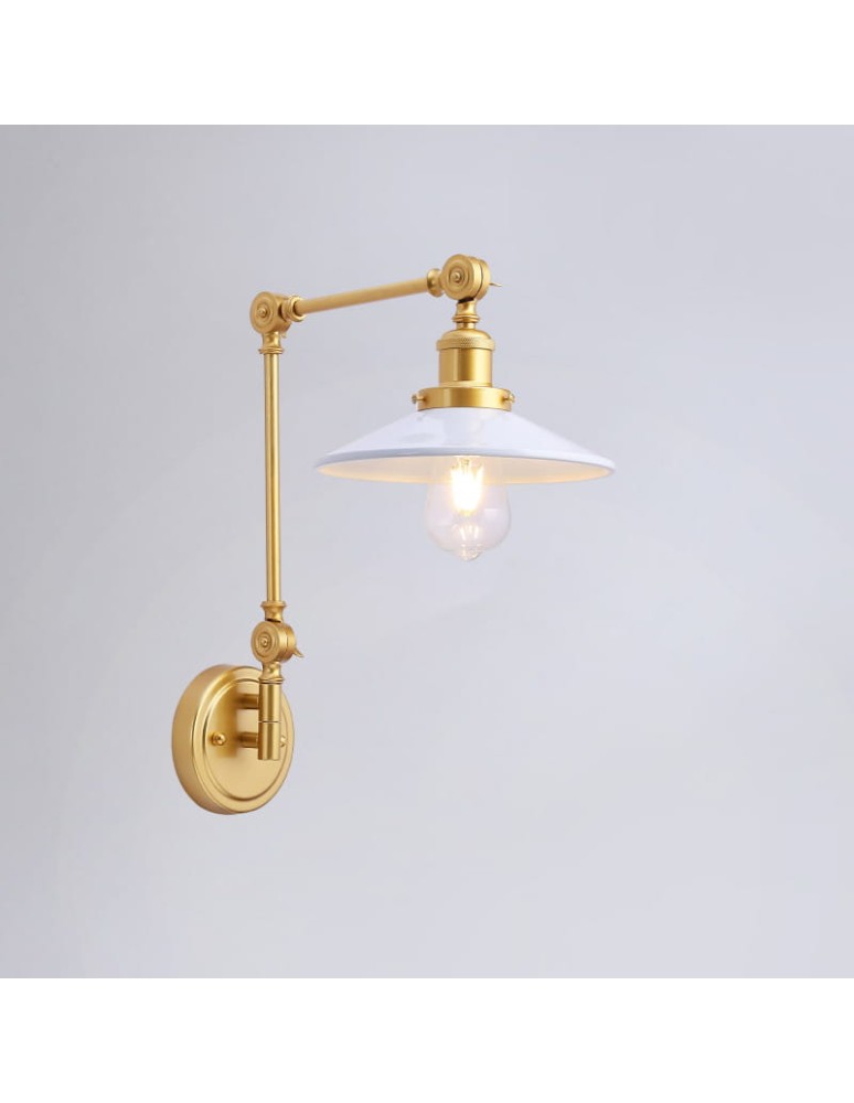 Wall lamps - Abruzzo Retro wall lamp adjustable White Gold Gloria ABR-KRNW-GW - product kolory-swiatla.pl 5
