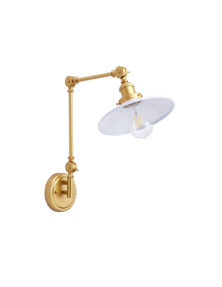 Wall lamps - Abruzzo Retro wall lamp adjustable White Gold Gloria ABR-KRNW-GW - product kolory-swiatla.pl 6
