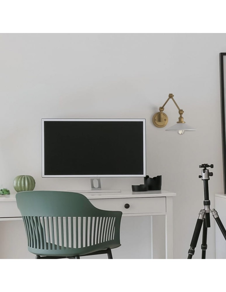 Wall lamps - Abruzzo Retro wall lamp adjustable White Gold Gloria ABR-KRNW-GW - product kolory-swiatla.pl 7