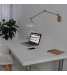 Abruzzo Kinkiet Retro nastawny Biało Złoty Gloria ABR-KRNW-GW