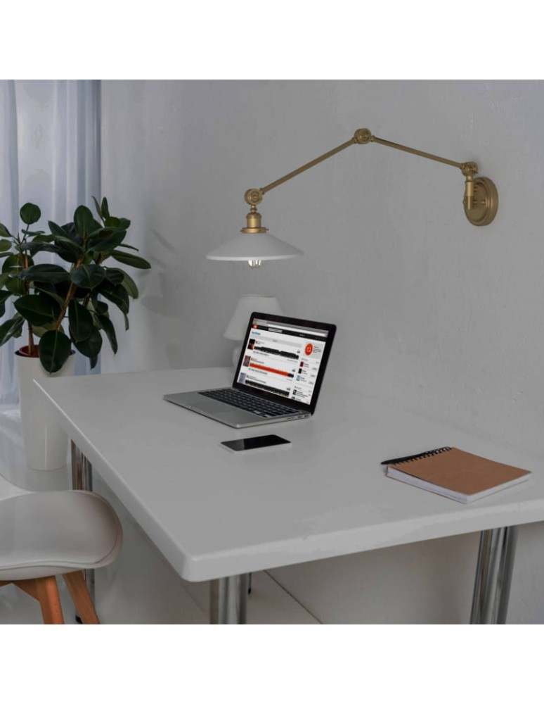 Abruzzo Kinkiet Retro nastawny Biało Złoty Gloria ABR-KRNW-GW