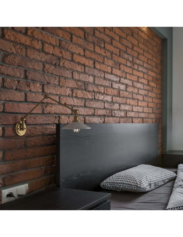 Wall lamps - Abruzzo Retro wall lamp adjustable White Gold Gloria ABR-KRNW-GW - product kolory-swiatla.pl 10