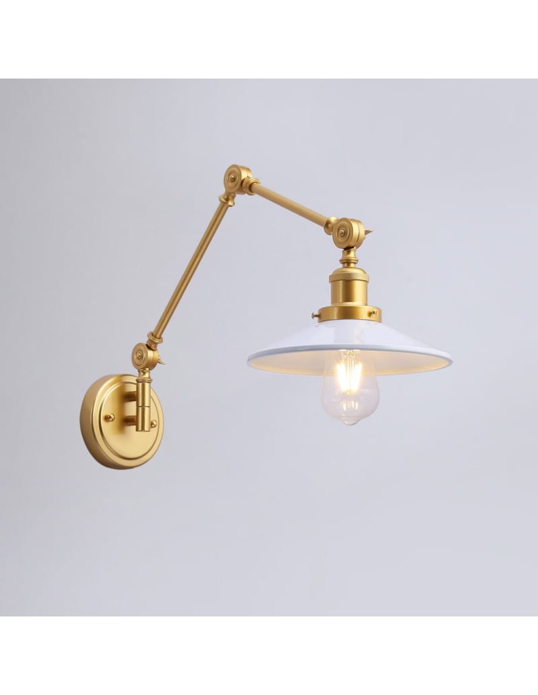 Wall lamps - Abruzzo Retro wall lamp adjustable White Gold Gloria ABR-KRNW-GW - product kolory-swiatla.pl 11