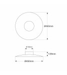 Abruzzo Kinkiet Nowoczesny Czarny okrągły 45cm 12W Orzo ABR-KO12W-B