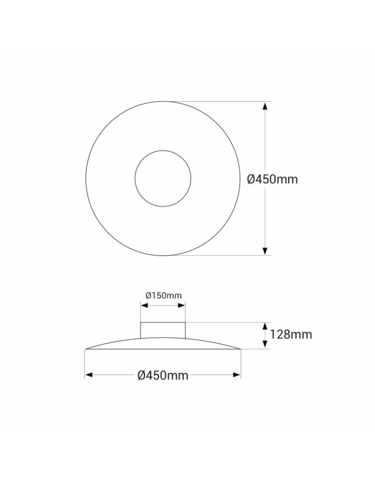 Wall lamps - Abruzzo Wall lamp Modern Black round 45cm 12W Orzo ABR-KO12W-B - product kolory-swiatla.pl 10