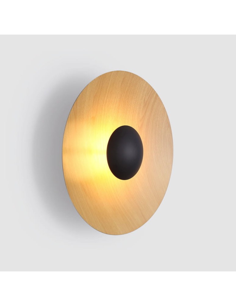 Wall lamps - Abruzzo Modern Wooden Wall lamp round 45cm 12W Orzo ABR-KO12W-WOOD - product kolory-swiatla.pl 4