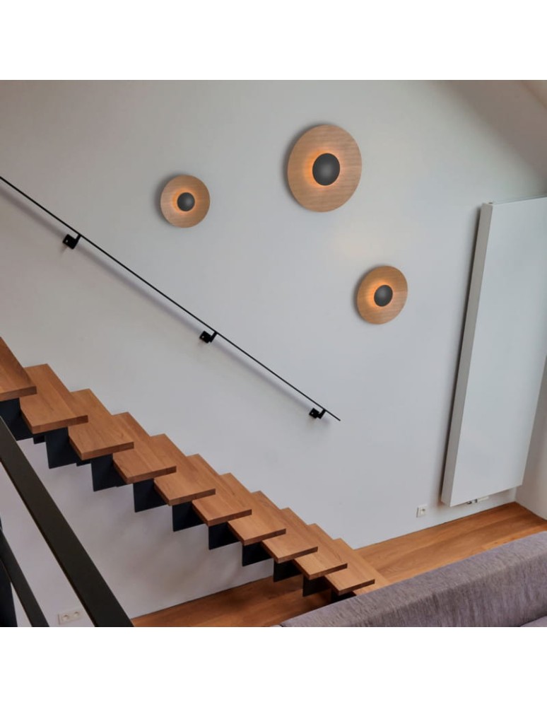 Abruzzo Kinkiet Nowoczesny Drewniany okrągły 45cm 12W Orzo ABR-KO12W-WOOD