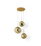 Pendant lamps - Abruzzo Gold Glass Pendant Lamp 3x E27 Sphero ABR-Z3G-E27 - product 1