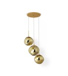 Pendant lamps - Abruzzo Gold Glass Pendant Lamp 3x E27 Sphero ABR-Z3G-E27 - product 2