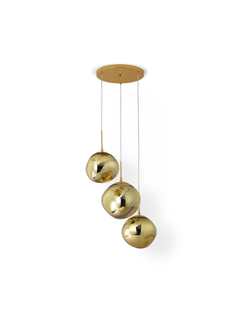 Pendant lamps - Abruzzo Gold Glass Pendant Lamp 3x E27 Sphero ABR-Z3G-E27 - product kolory-swiatla.pl 2