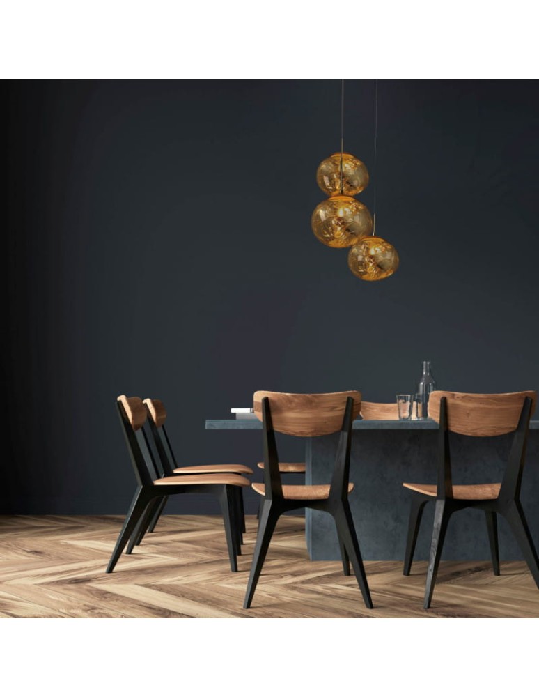 Abruzzo Lampa Wisząca złota Szklana 3x E27 Sfero ABR-Z3G-E27