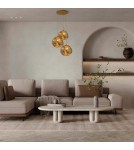 Abruzzo Lampa Wisząca złota Szklana 3x E27 Sfero ABR-Z3G-E27