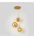 Pendant lamps - Abruzzo Gold Glass Pendant Lamp 3x E27 Sphero ABR-Z3G-E27 - product 5