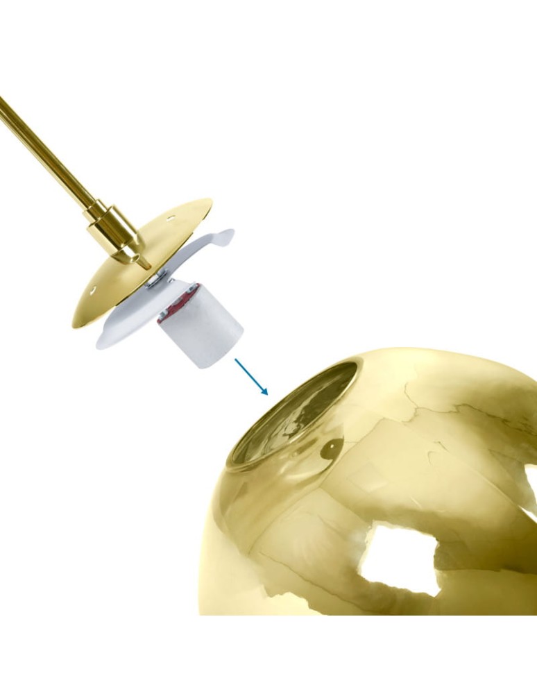 Abruzzo Lampa Wisząca złota Szklana 3x E27 Sfero ABR-Z3G-E27