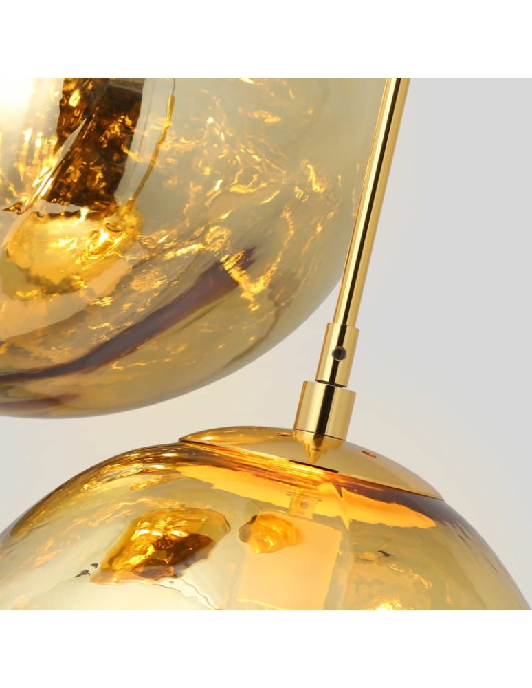 Abruzzo Lampa Wisząca złota Szklana 3x E27 Sfero ABR-Z3G-E27