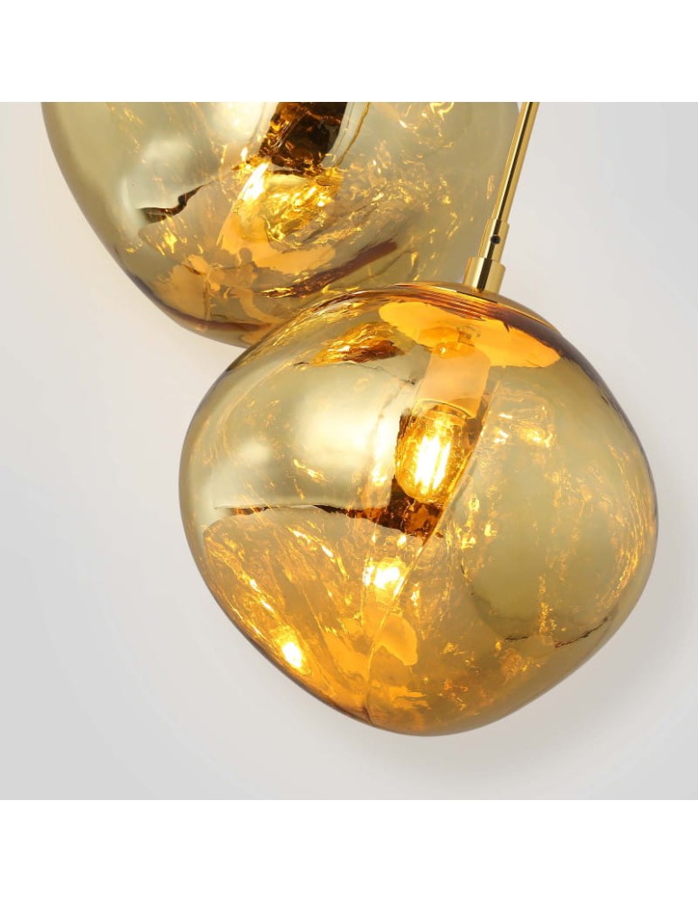 Abruzzo Lampa Wisząca złota Szklana 3x E27 Sfero ABR-Z3G-E27