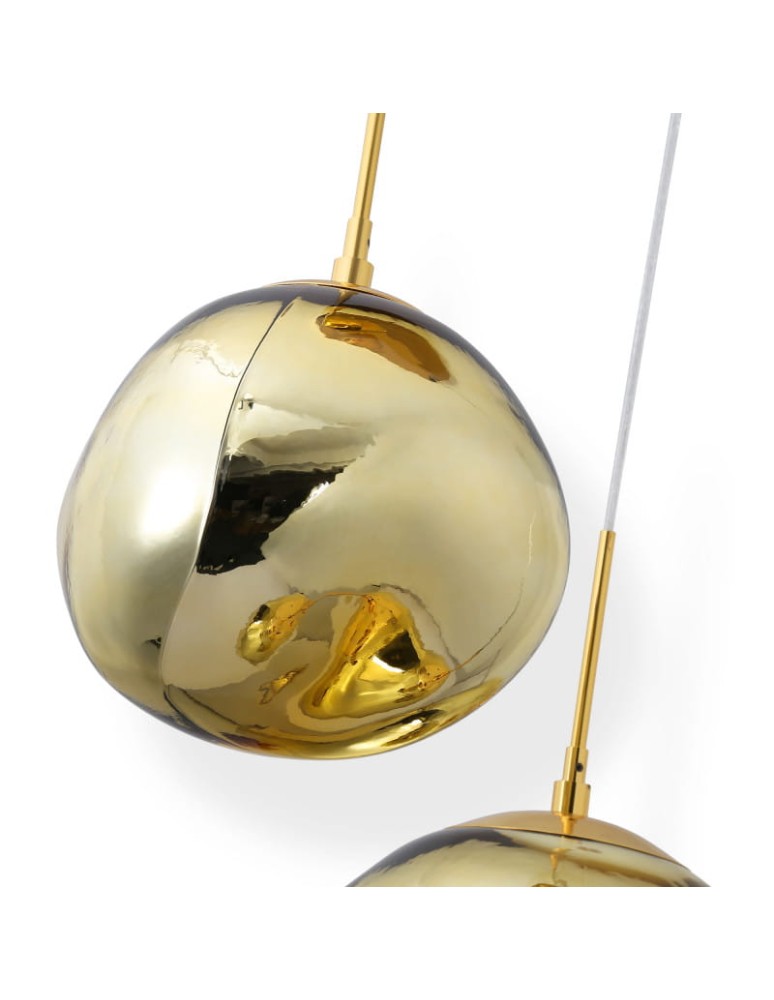 Abruzzo Lampa Wisząca złota Szklana 3x E27 Sfero ABR-Z3G-E27