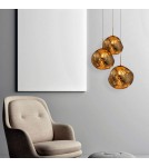 Abruzzo Lampa Wisząca złota Szklana 3x E27 Sfero ABR-Z3G-E27