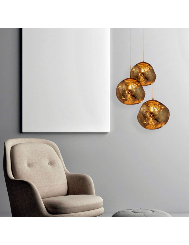 Pendant lamps - Abruzzo Gold Glass Pendant Lamp 3x E27 Sphero ABR-Z3G-E27 - product kolory-swiatla.pl 12