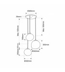 Abruzzo Lampa Wisząca złota Szklana 3x E27 Sfero ABR-Z3G-E27
