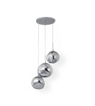 Pendant lamps - Abruzzo Silver Glass Pendant Lamp 3x E27 Sphero ABR-Z3S-E28 - product 1