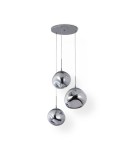 Pendant lamps - Abruzzo Silver Glass Pendant Lamp 3x E27 Sphero ABR-Z3S-E28 - product 2