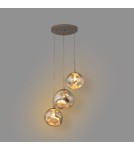 Pendant lamps - Abruzzo Silver Glass Pendant Lamp 3x E27 Sphero ABR-Z3S-E28 - product 3