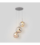 Pendant lamps - Abruzzo Silver Glass Pendant Lamp 3x E27 Sphero ABR-Z3S-E28 - product 4