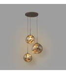 Pendant lamps - Abruzzo Silver Glass Pendant Lamp 3x E27 Sphero ABR-Z3S-E28 - product 5