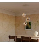 Pendant lamps - Abruzzo Silver Glass Pendant Lamp 3x E27 Sphero ABR-Z3S-E28 - product 8