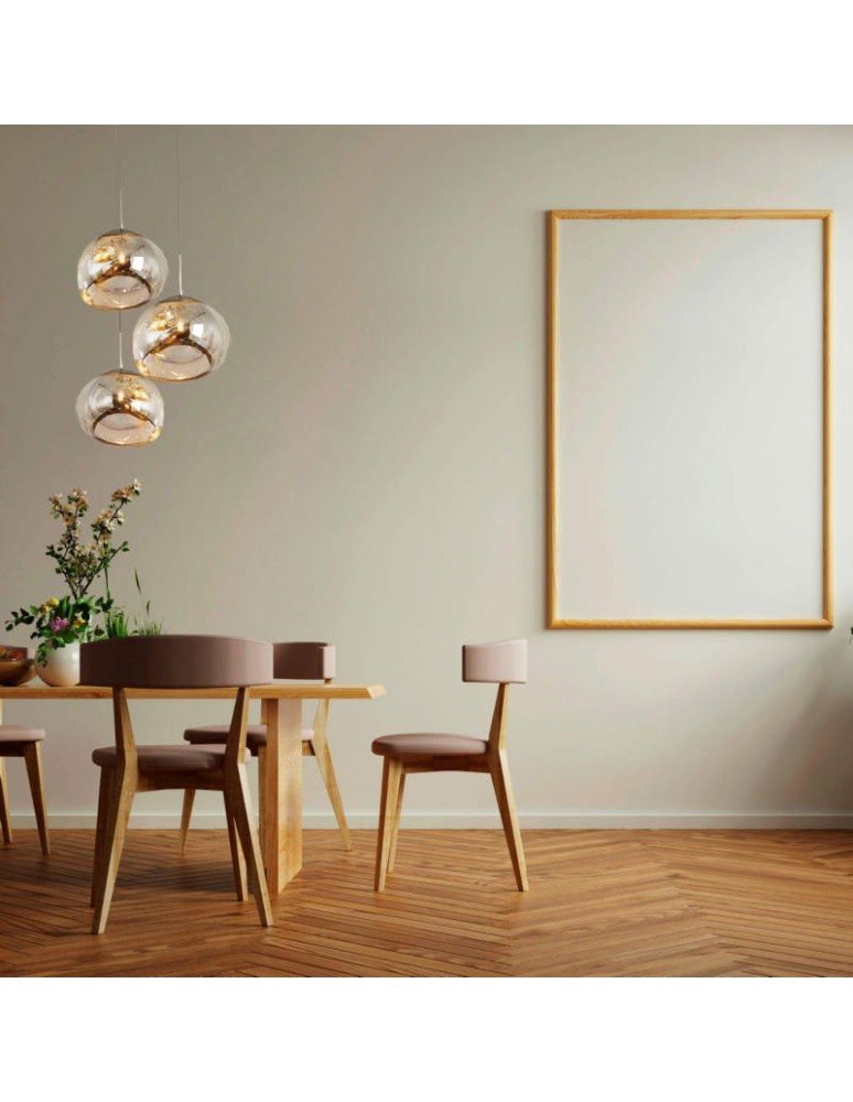 Pendant lamps - Abruzzo Silver Glass Pendant Lamp 3x E27 Sphero ABR-Z3S-E28 - product kolory-swiatla.pl 9