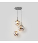Pendant lamps - Abruzzo Silver Glass Pendant Lamp 3x E27 Sphero ABR-Z3S-E28 - product 10