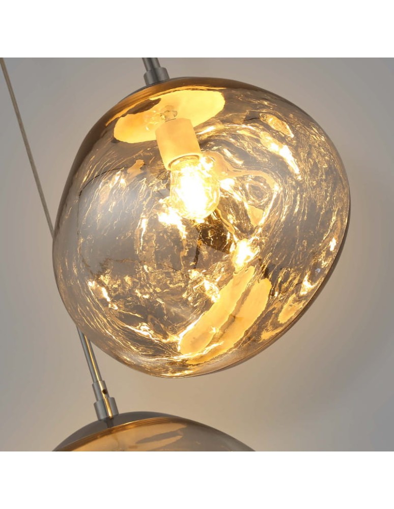 Pendant lamps - Abruzzo Silver Glass Pendant Lamp 3x E27 Sphero ABR-Z3S-E28 - product kolory-swiatla.pl 11