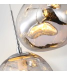 Pendant lamps - Abruzzo Silver Glass Pendant Lamp 3x E27 Sphero ABR-Z3S-E28 - product 12