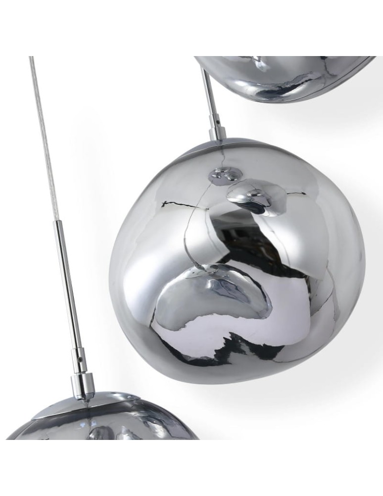 Pendant lamps - Abruzzo Silver Glass Pendant Lamp 3x E27 Sphero ABR-Z3S-E28 - product kolory-swiatla.pl 13
