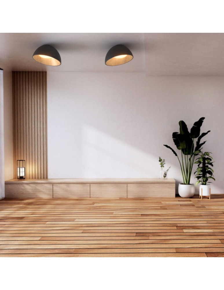 Abruzzo Plafon Klasyczny 24W CCT 50cm Drewniano-Czarny Piano ABR-POCC-24-B Abruzzo Plafon Klasyczny 24W CCT 50cm Drewniano-Czarny Piano ABR-POCC-24-B