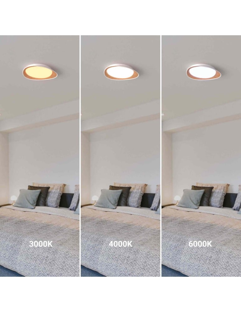 Abruzzo Plafon Klasyczny 24W CCT 45cm Drewniano-Czarny Piano ABR-POASY-24W