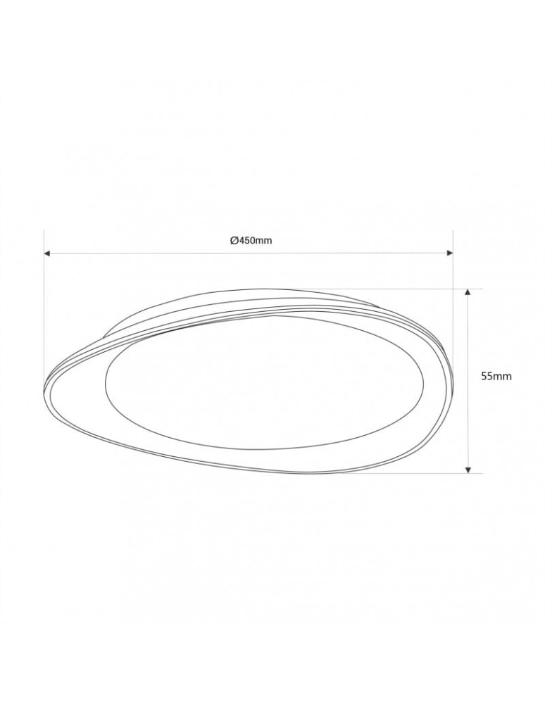 Abruzzo Plafon Klasyczny 24W CCT 45cm Drewniano-Czarny Piano ABR-POASY-24W